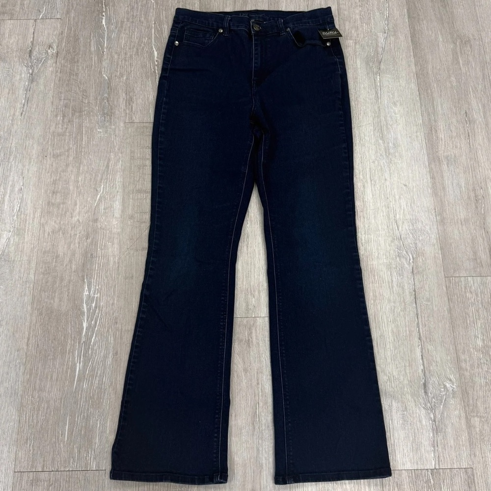 DG2 By Diane Gilman Dark Wash Flare Jeans - Size 12 Tall